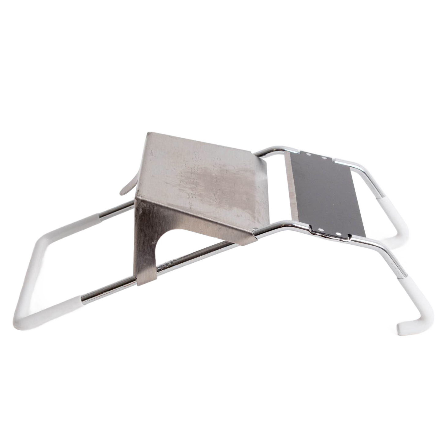 Manual vegetable slicer with stainless steel blade and white handles for kitchenware and under $50 collections