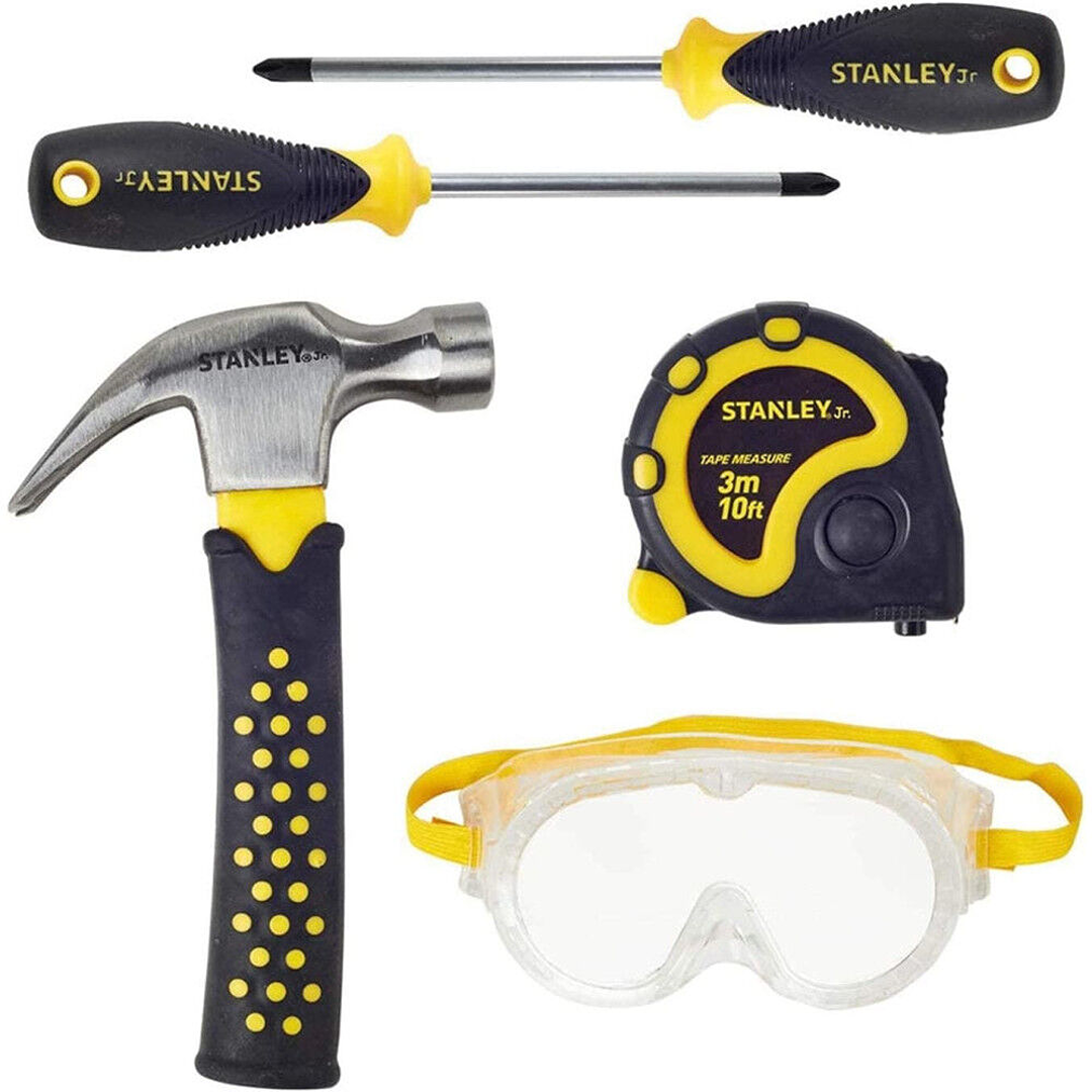 Children’s real toolset with hammer, two screwdrivers, tape measure, and safety goggles in Pretend Play Toys under $50 collection