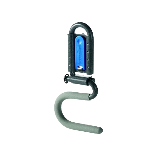 Black and blue grip hook with locking mechanism for flexible garage storage and organization solutions