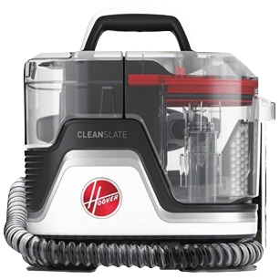 Compact portable spot cleaner with transparent water tanks and ergonomic handle for home cleaning tasks