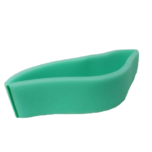 Green foam air filter element designed for replacement in outdoor power equipment maintenance tasks