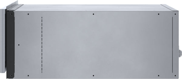 Stainless steel warming drawer from Bosch Appliances with concealed heating and smooth ball-bearing rails for kitchen integration