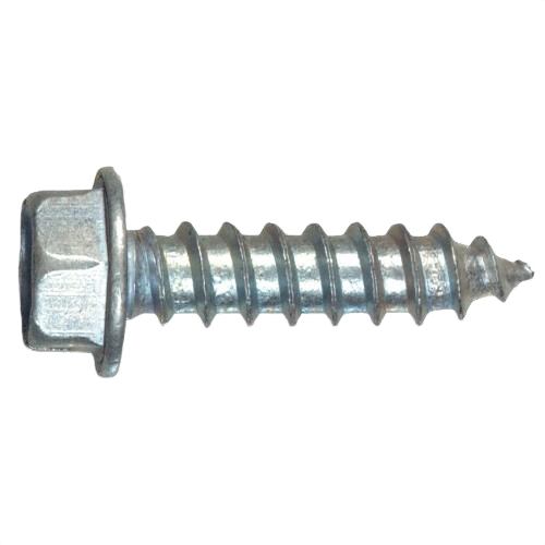Zinc hex washer head sheet metal screw for fastening metal to wood in hardware and home improvement tasks under $50