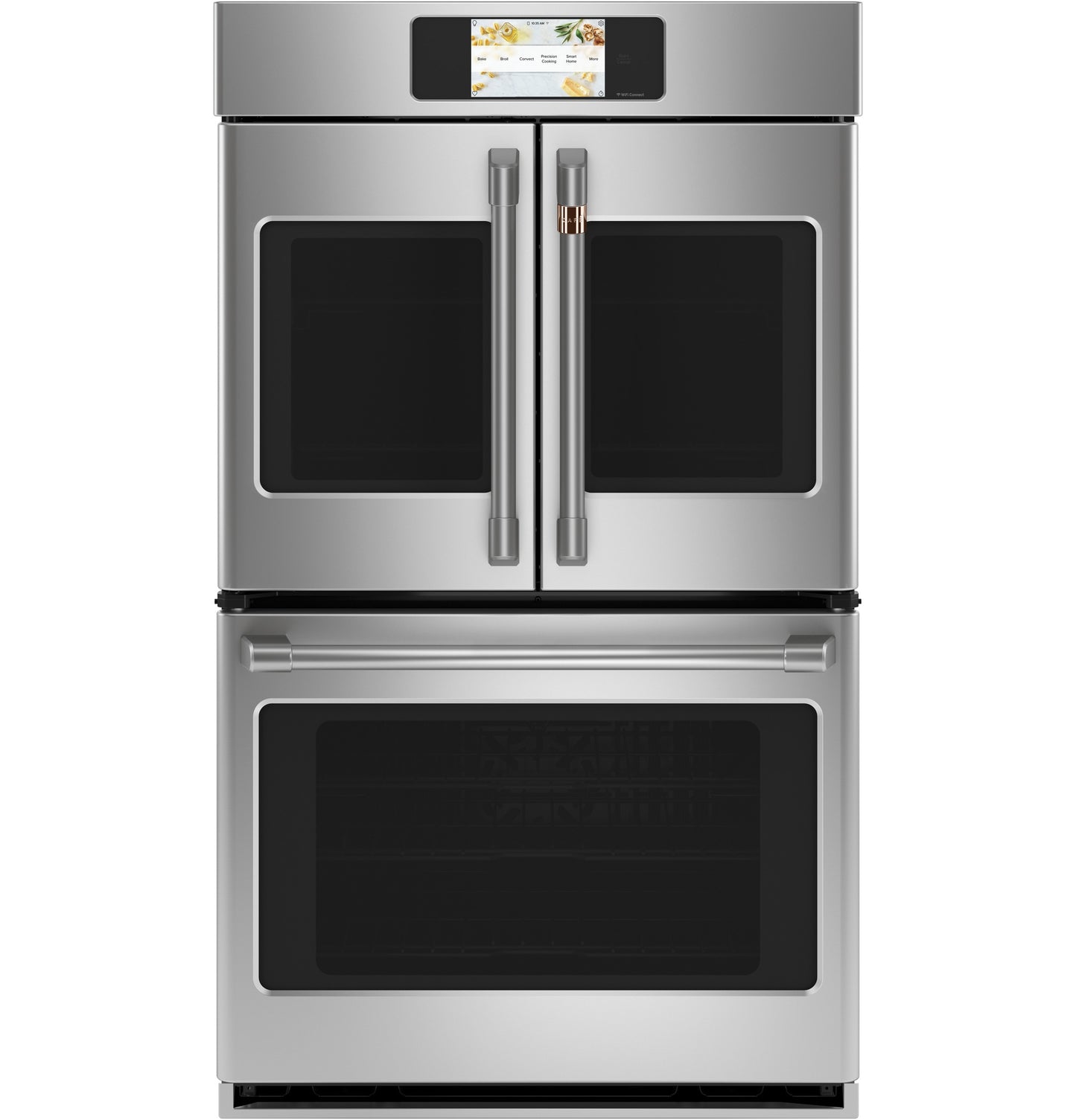 Stainless steel built-in French-door double wall oven with digital touchscreen from Double Wall Ovens collection