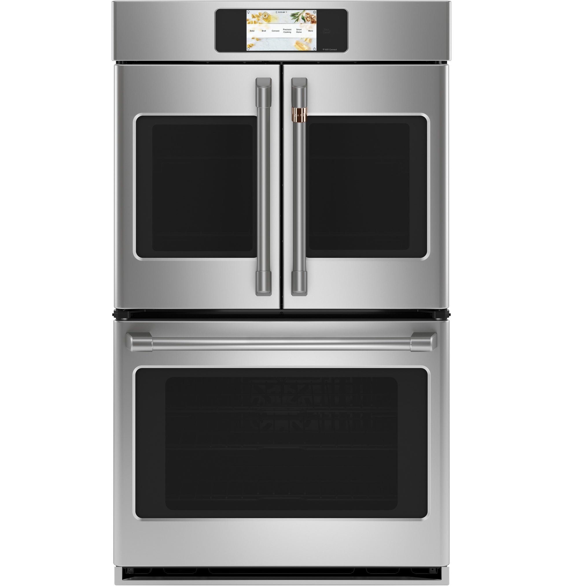 Stainless steel built-in French-door double wall oven with digital touchscreen from Double Wall Ovens collection