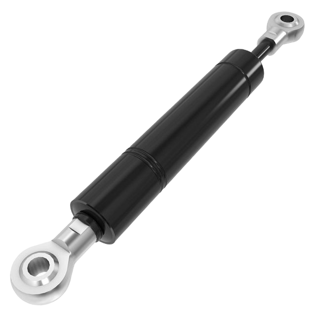 Black hydrostatic linkage shock absorber with metal mounting eyes for tools and home improvement applications