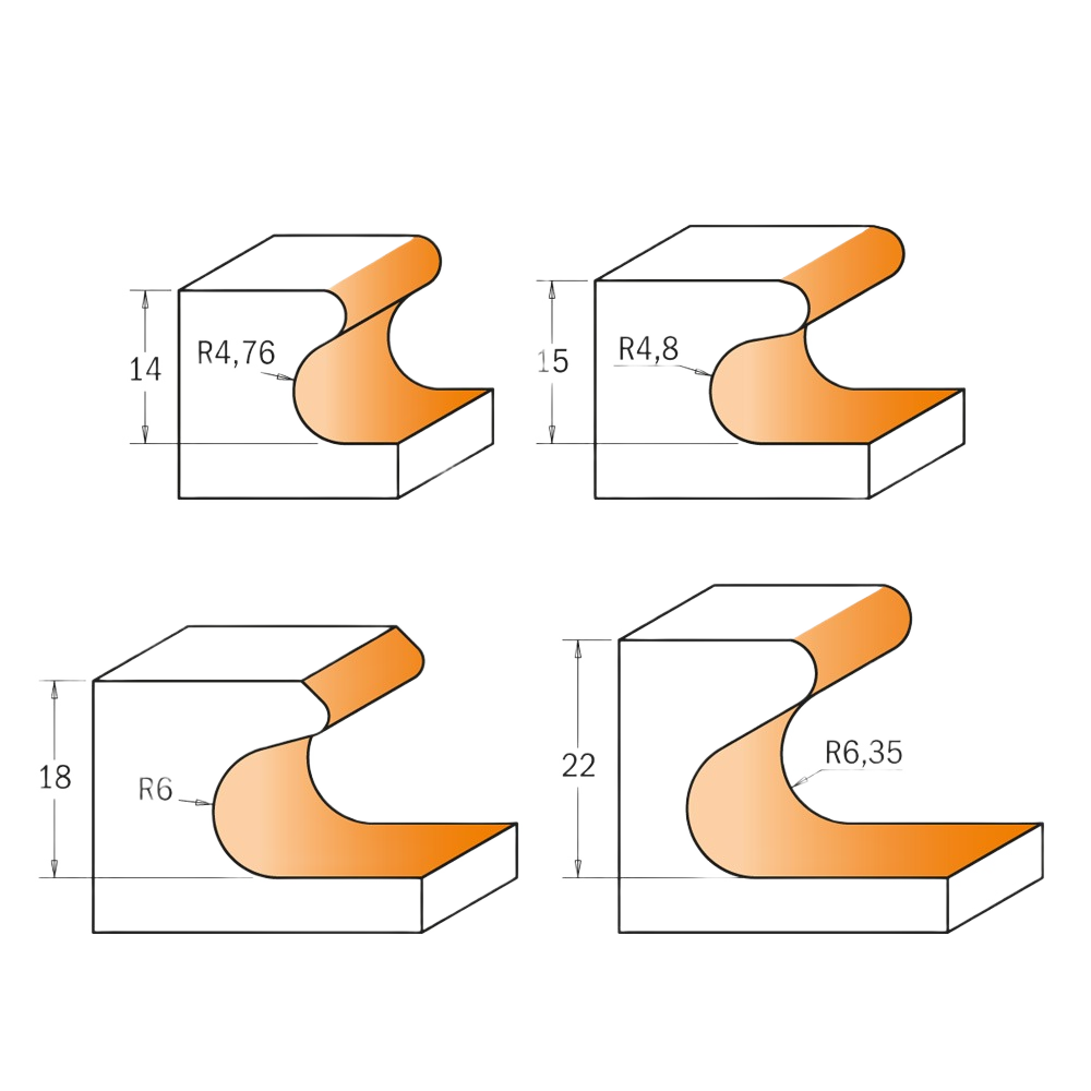 CMT Orange Tools 1-1/2” x 13/16” Finger Pull Bit, 1/2" Shank
