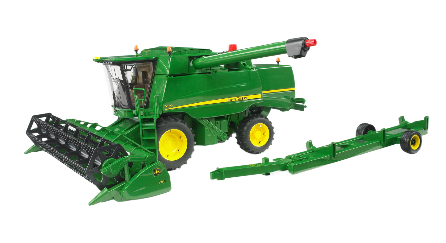 Green detailed Bruder John Deere combine harvester toy with detachable header for Vehicles & Remote Controlled Toys and Bruder Toys collections