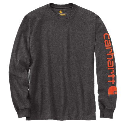 Carhartt Men's Loose Fit Heavyweight Logo Sleeve Graphic Long Sleeve T-Shirt
