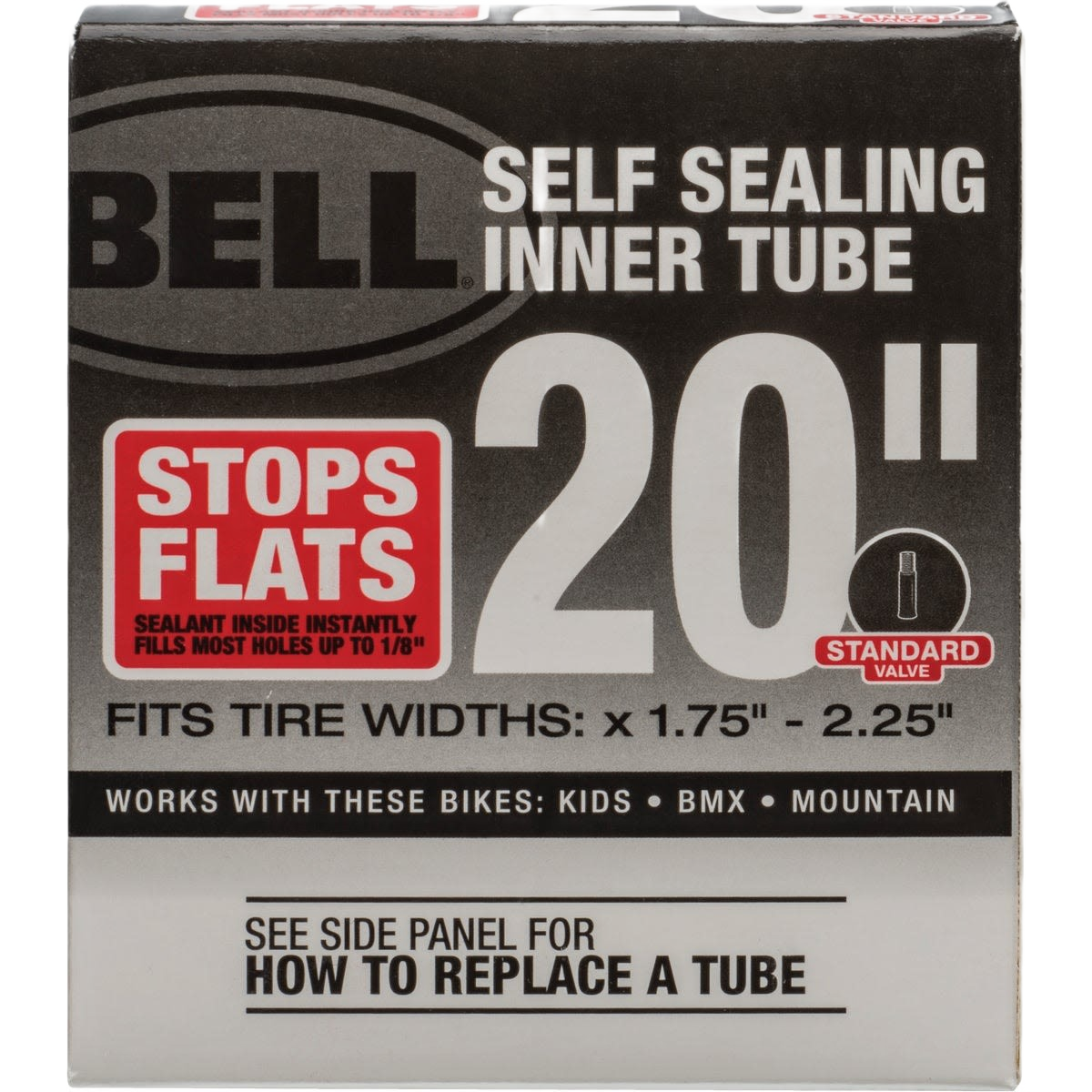 Box of Bell self-sealing 20-inch bicycle tube for kids, BMX, and mountain bikes in Parts & Lubricants collection under $50