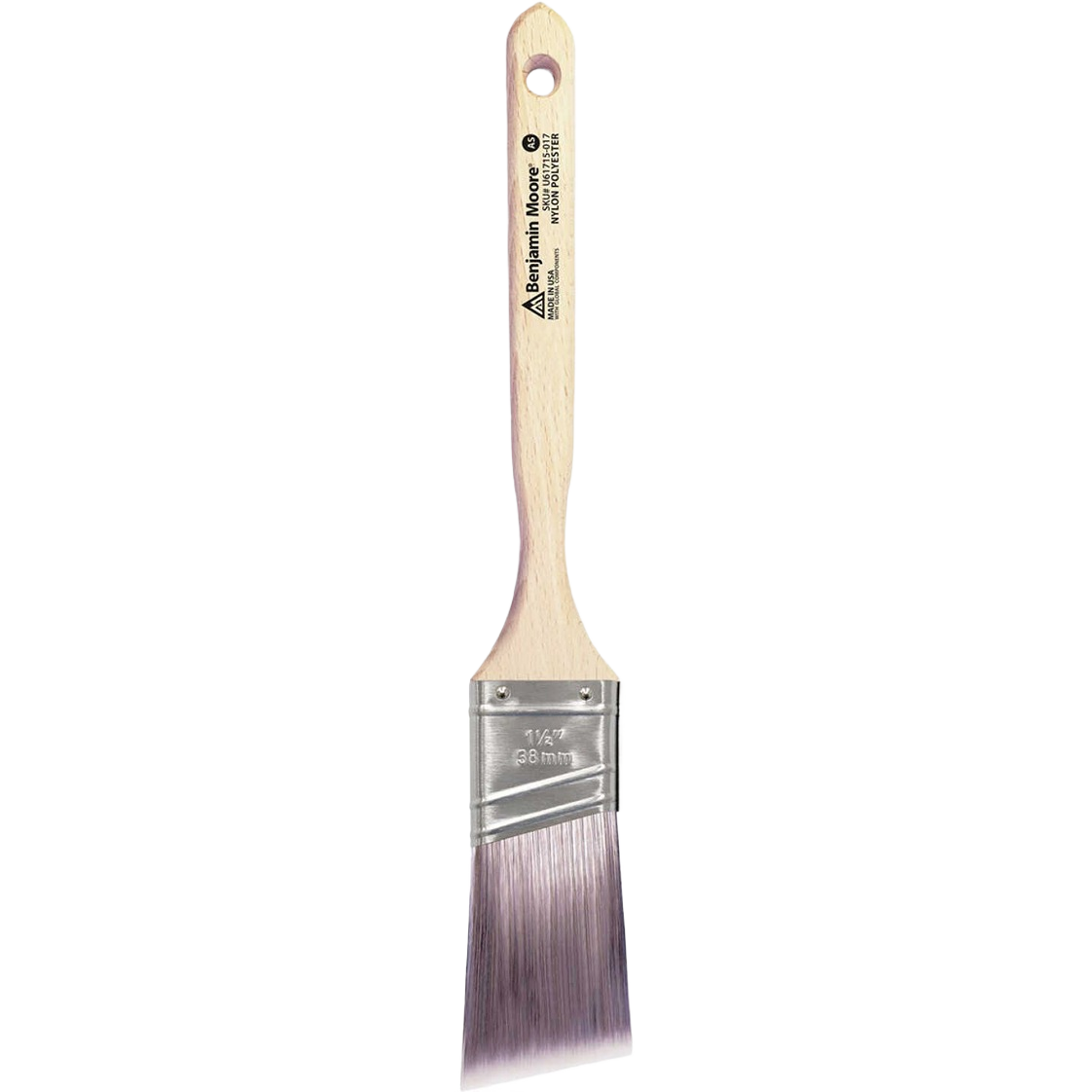1.5-inch nylon/polyester angle sash paint brush with wooden handle for home improvement and paint brush collections