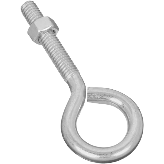 Zinc eye bolt with threaded shaft and hex nut for secure fastening in hardware and fasteners collections under 50 dollars