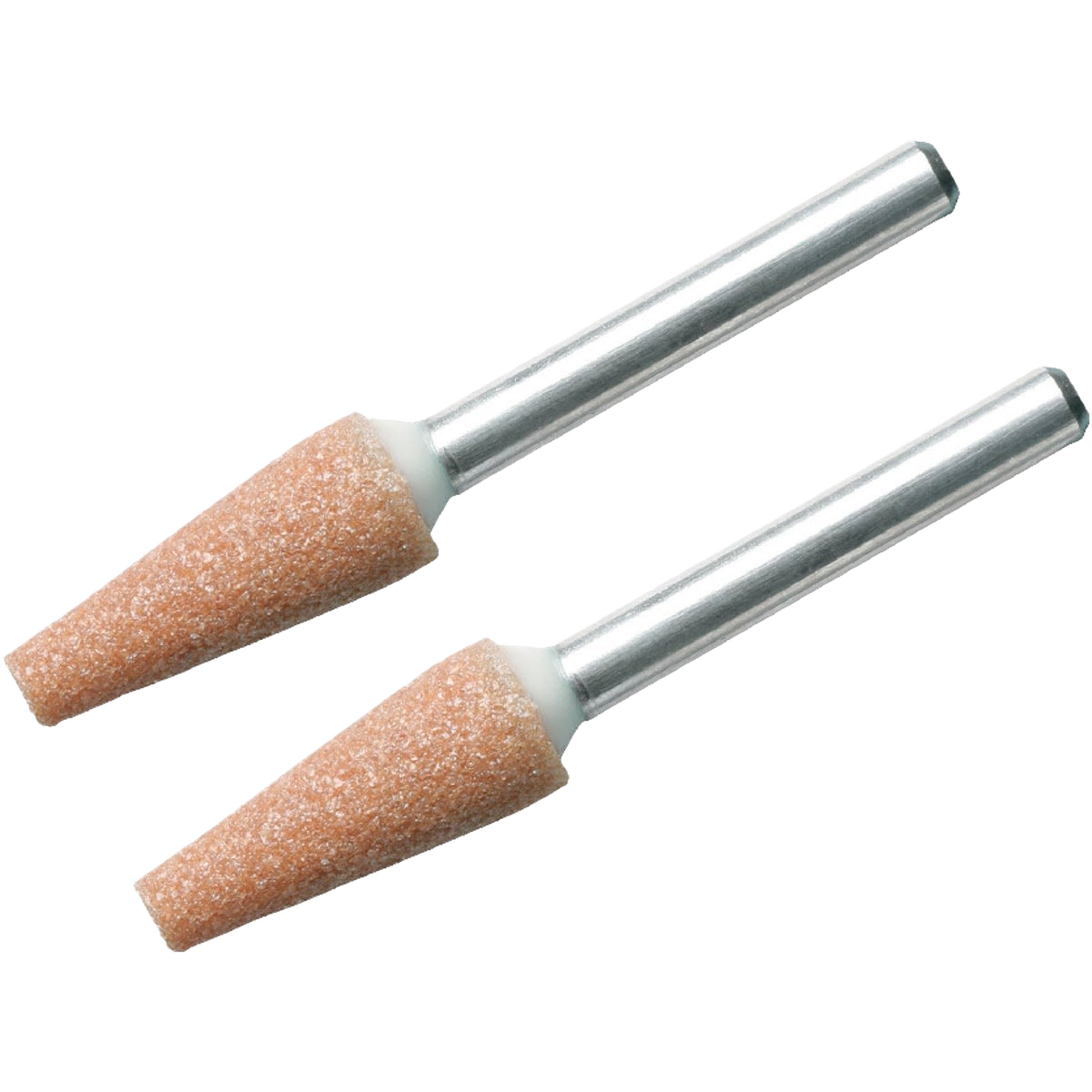 Two 1/4 inch aluminum oxide grinding stones with metal shafts for rotary tool accessories under $50 collections