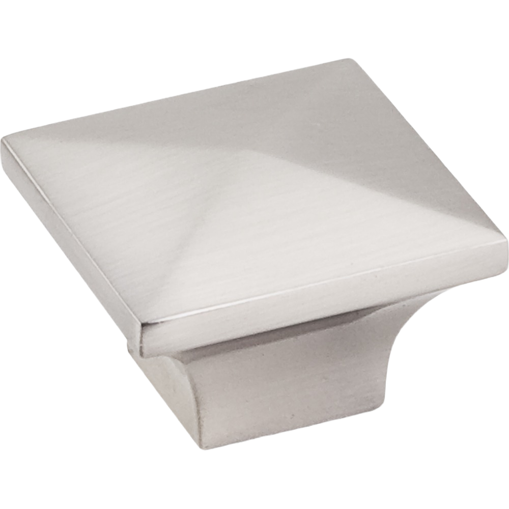 Square cabinet knob in satin nickel finish, modern hardware accessory for furniture and home improvement under $50