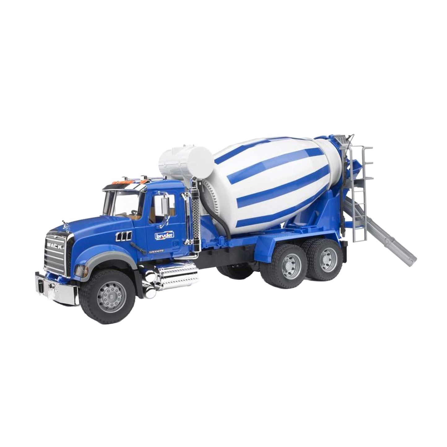 Blue and white Bruder cement mixer toy truck with detailed cabin and rotating drum from Vehicles & Remote Controlled Toys collection