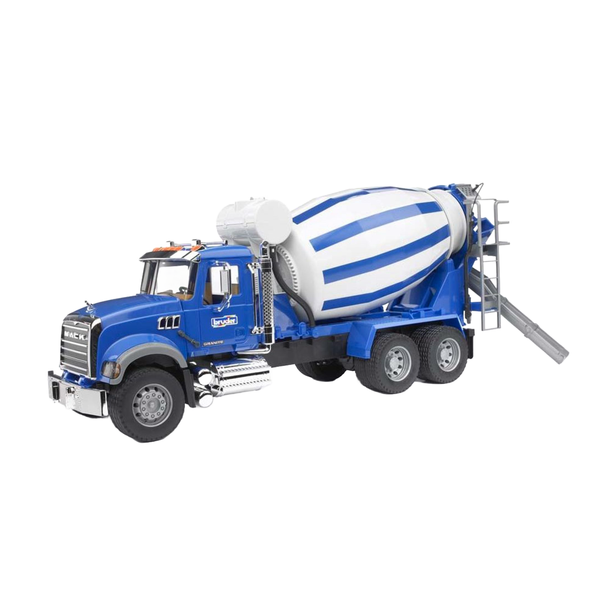 Blue and white Bruder cement mixer toy truck with detailed cabin and rotating drum from Vehicles & Remote Controlled Toys collection