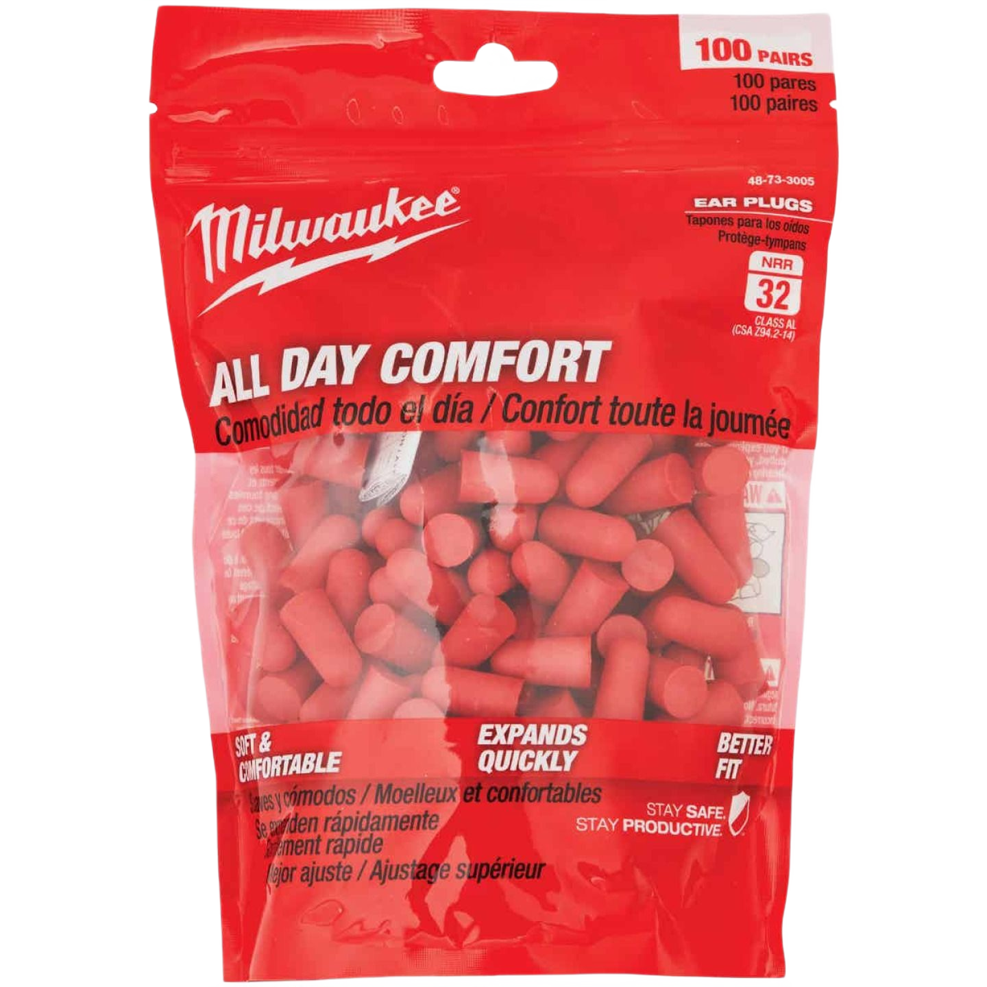 Red foam ear plugs in resealable bag for hearing protection in safety gear and hardware collections under $50