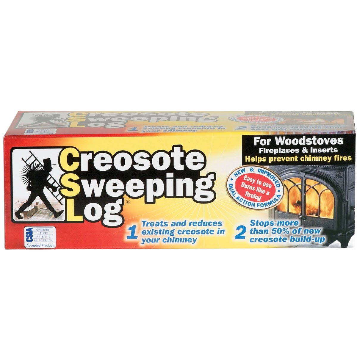 Rectangular box of creosote sweeping log for woodstoves and fireplaces in plumbing parts and repair collection under $50