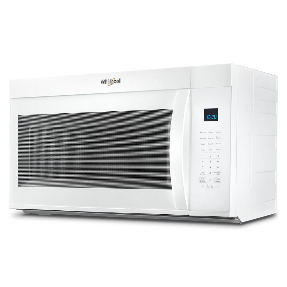 White Whirlpool sensor cooking over the range microwave with digital display in Microwaves and Appliances collection