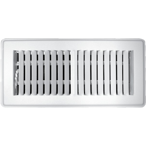 White steel 2-way floor register with adjustable shutters for home improvement under $50 plumbing supplies collection