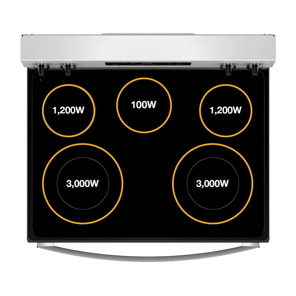 30-inch Electric Range with No Preheat Mode and Steam Clean
