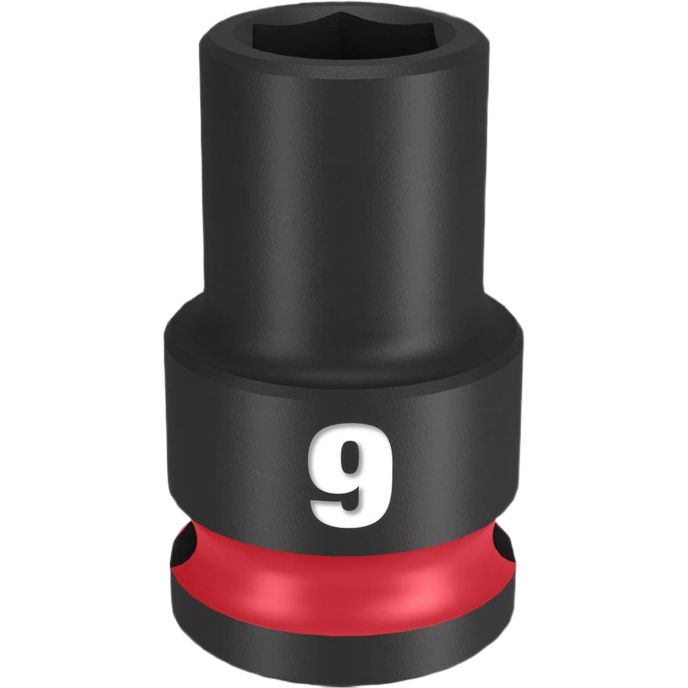 Black impact socket with red ring and white number 9, part of Milwaukee Hand Tools and Sockets & Ratchets collections