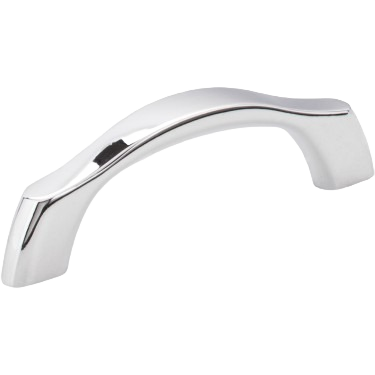 Polished chrome cabinet pull with curved design for furniture hardware and home improvement projects under $50