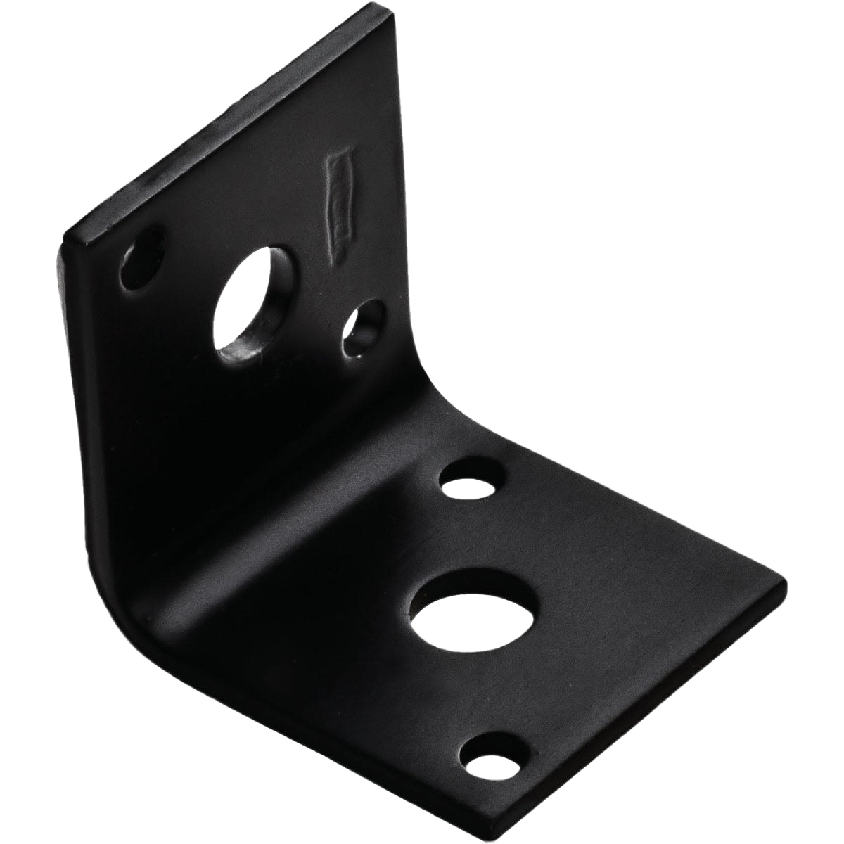 Black heavy-duty metal corner brace with multiple bolt clearance holes for building hardware and lumber projects under $50 collection