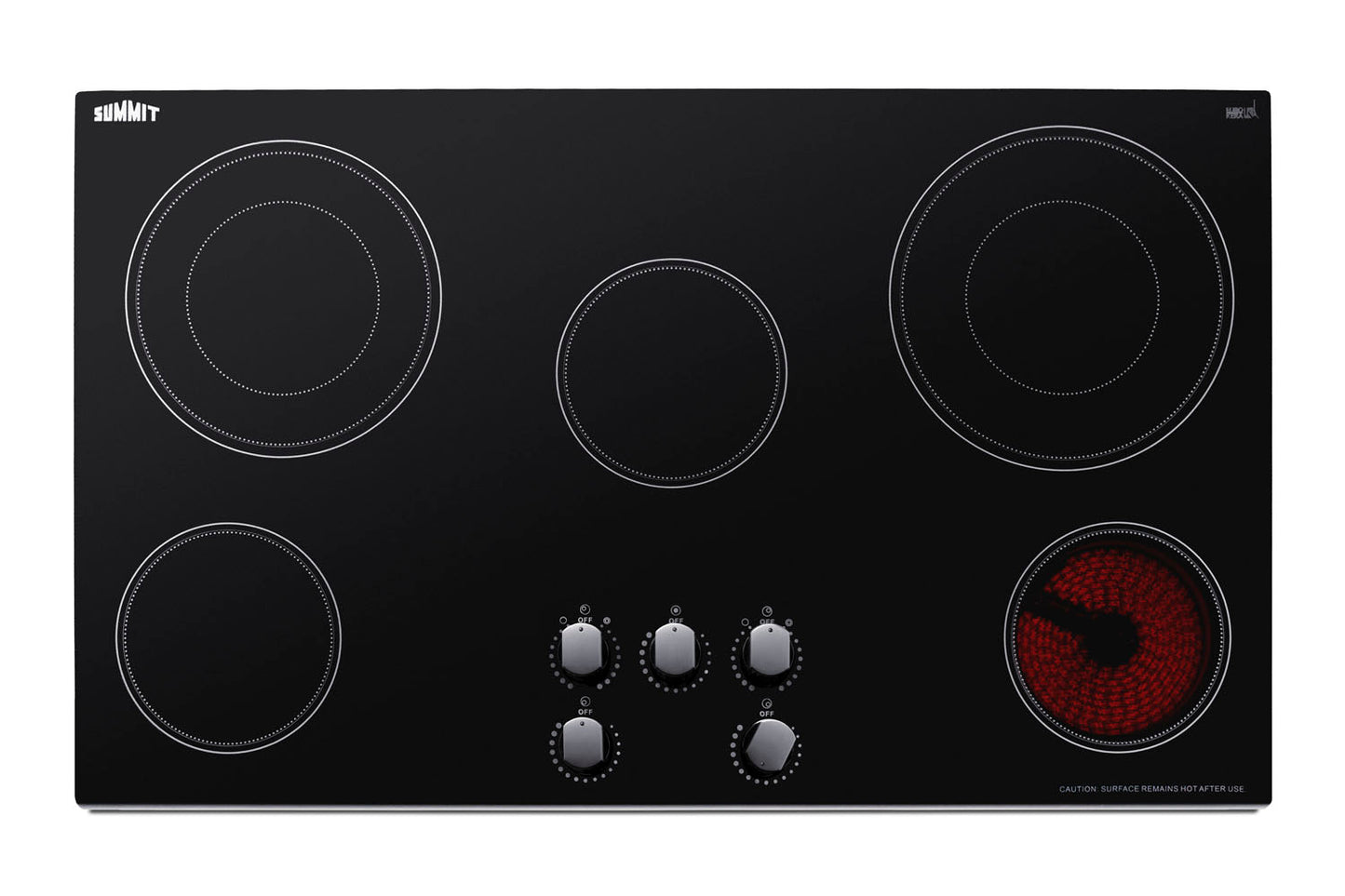 36" Wide 208-240V 5-Burner Radiant Cooktop