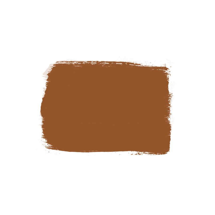 Swatch of medium brown acrylic latex paint in bittersweet shade from specialty paint and home improvement collection