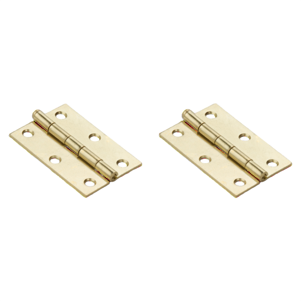Pair of brass loose-pin narrow hinges with six mounting holes for door hardware and home improvement under $50
