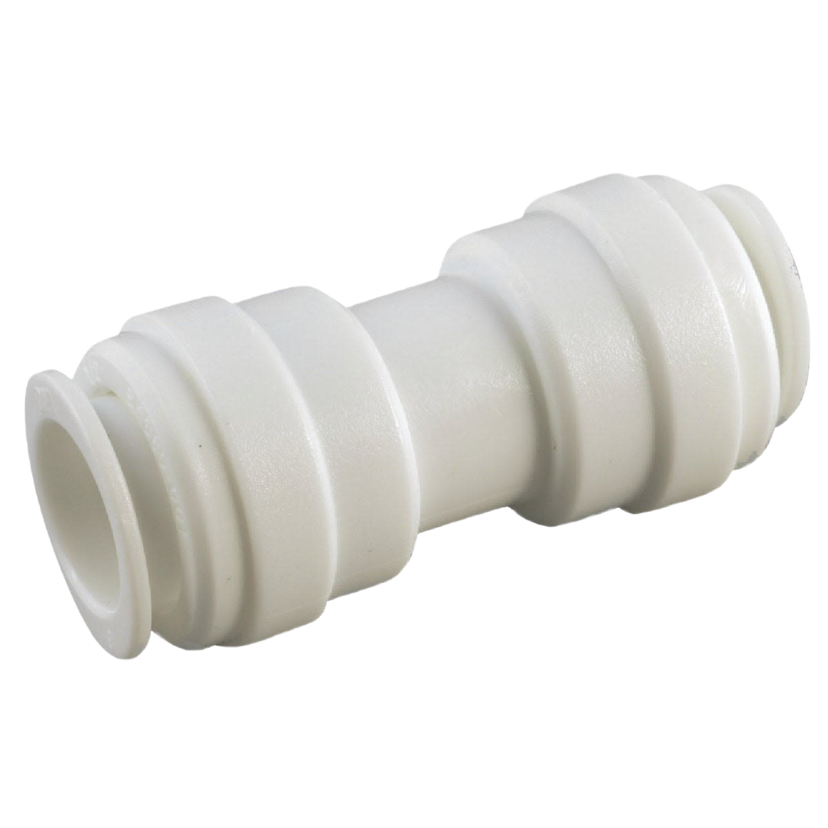 White plastic push-in union fitting for 3/8 inch tubing in plumbing and pipes & fittings collections under $50