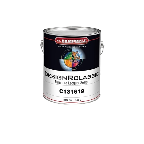 One-gallon can of ML Campbell DesignRclassic lacquer sealer for furniture finishing in home improvement projects