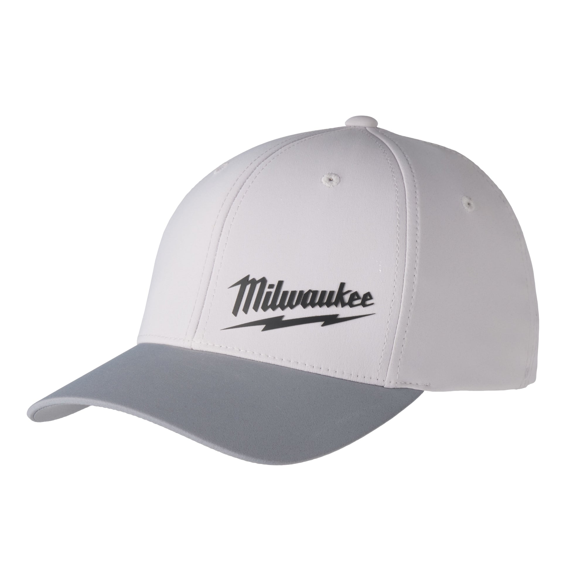 Gray bill gray and white Milwaukee WORKSKIN fitted hat in Milwaukee Apparel and Clothing collections under $50