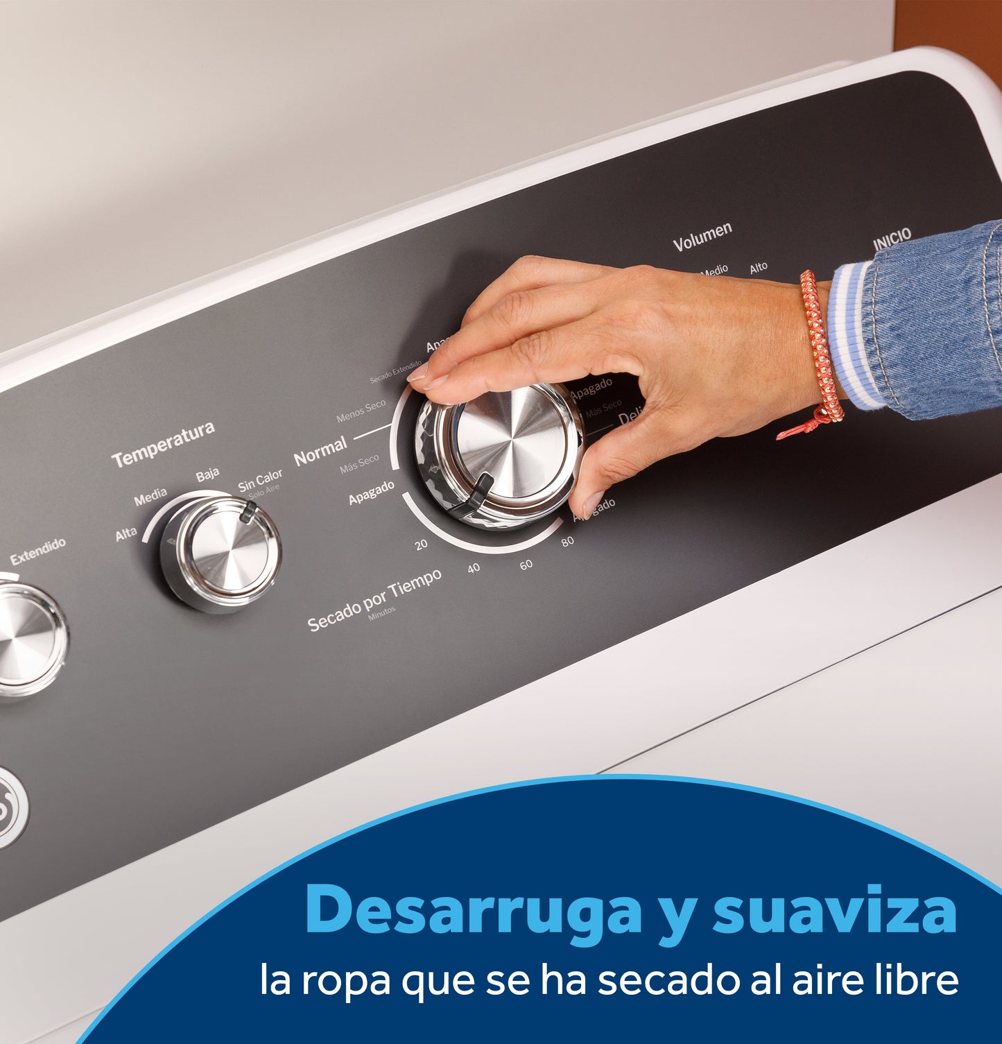GE® 7.2 cu. ft. Capacity Gas Dryer with Spanish Panel and Up To 120 ft. Venting