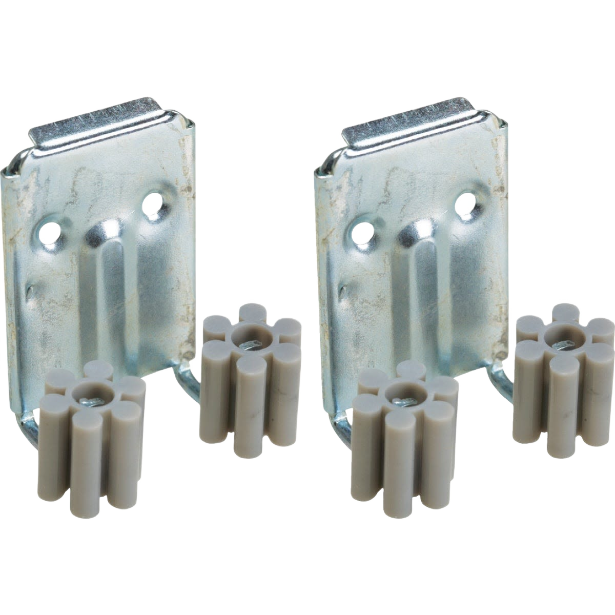 Set of two galvanized steel wall brackets with plastic anchors for hardware and storage organization under $25 collections