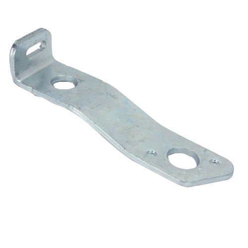 Galvanized steel tensioner arm with mounting holes for mechanical and home improvement applications