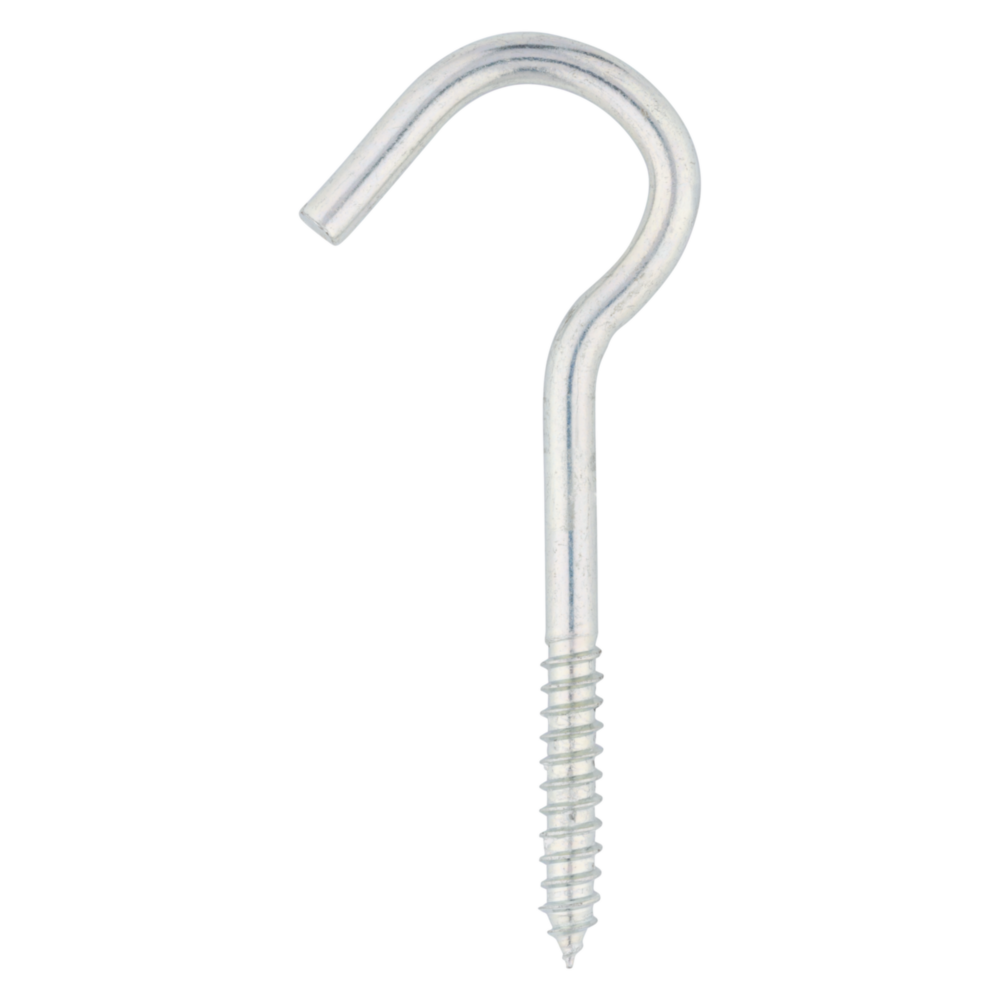 Steel screw hook with lag threads for versatile hanging in hardware and fasteners under $50 home improvement tools