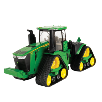 Green and yellow die-cast tractor model with detailed treaded tracks for tools and home improvement use