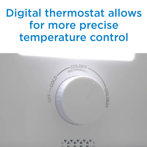 close-up of digital thermostat dial for precise temperature adjustment in refrigerators and kitchen appliances collection