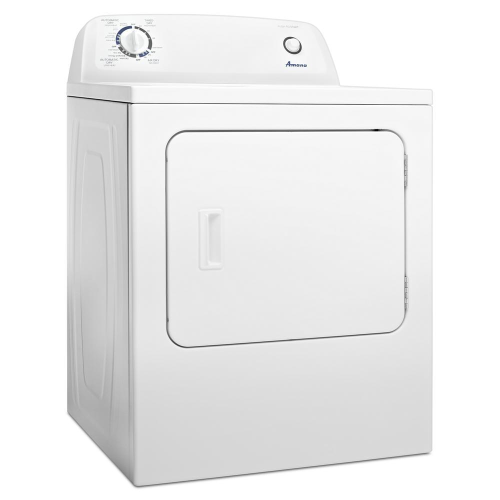 White top load gas dryer with control knob and door handle in Dryers and Appliances collections