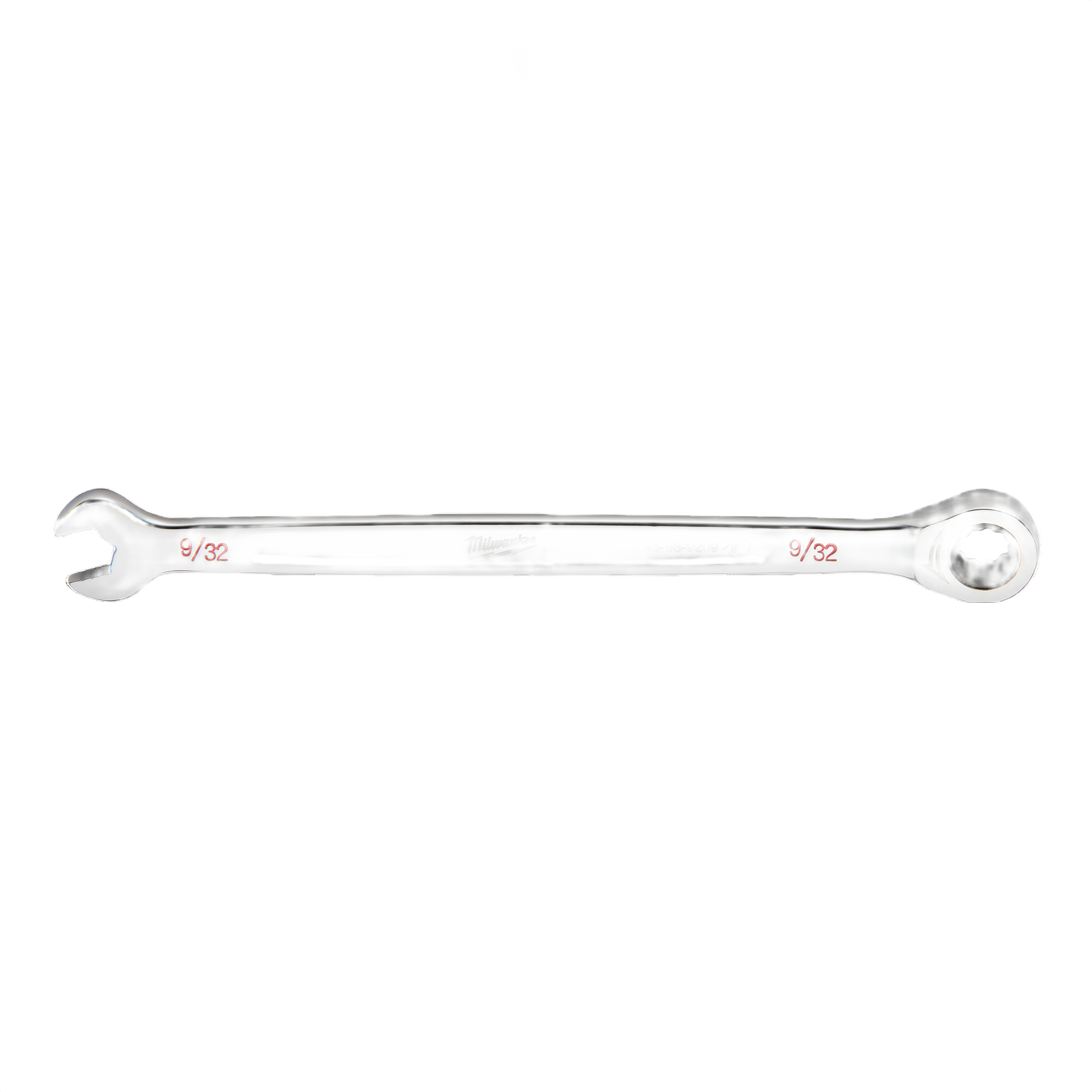 Chrome ratcheting combination wrench with open and closed ends marked 9/32 for tools and home improvement tasks