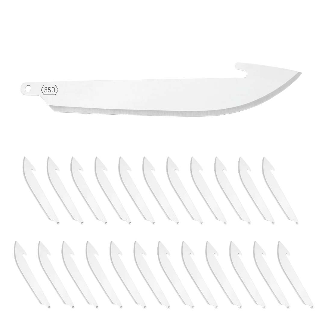 Set of 24 stainless steel replacement blades with drop-point design for cutting tools in Hand Tools and Woodworking Tools collections