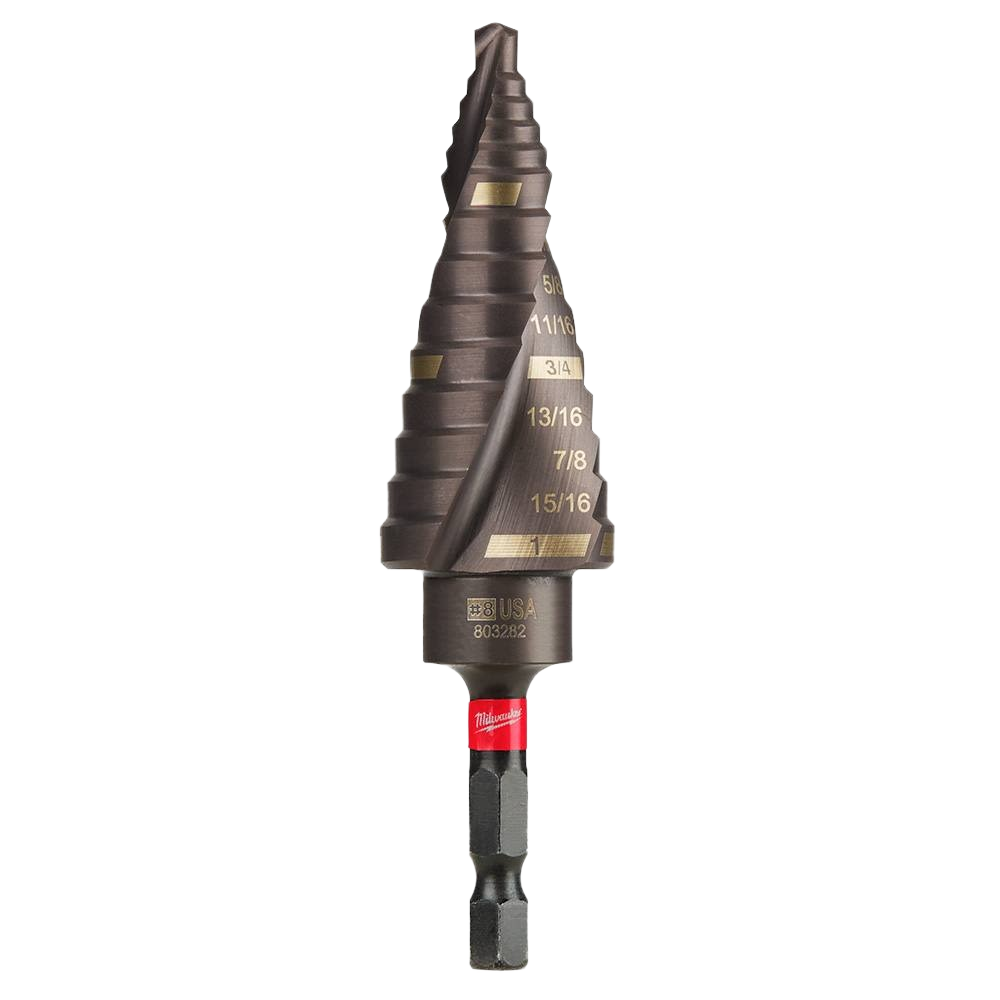 Milwaukee SHOCKWAVE step drill bit with hex shank for versatile drilling in metal and home improvement tool accessories