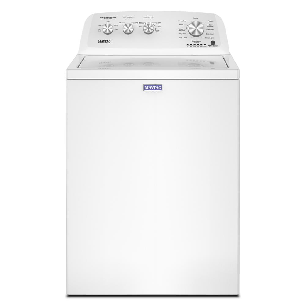 White top load washer with control panel dials and deep fill option from top load washers and appliances collections