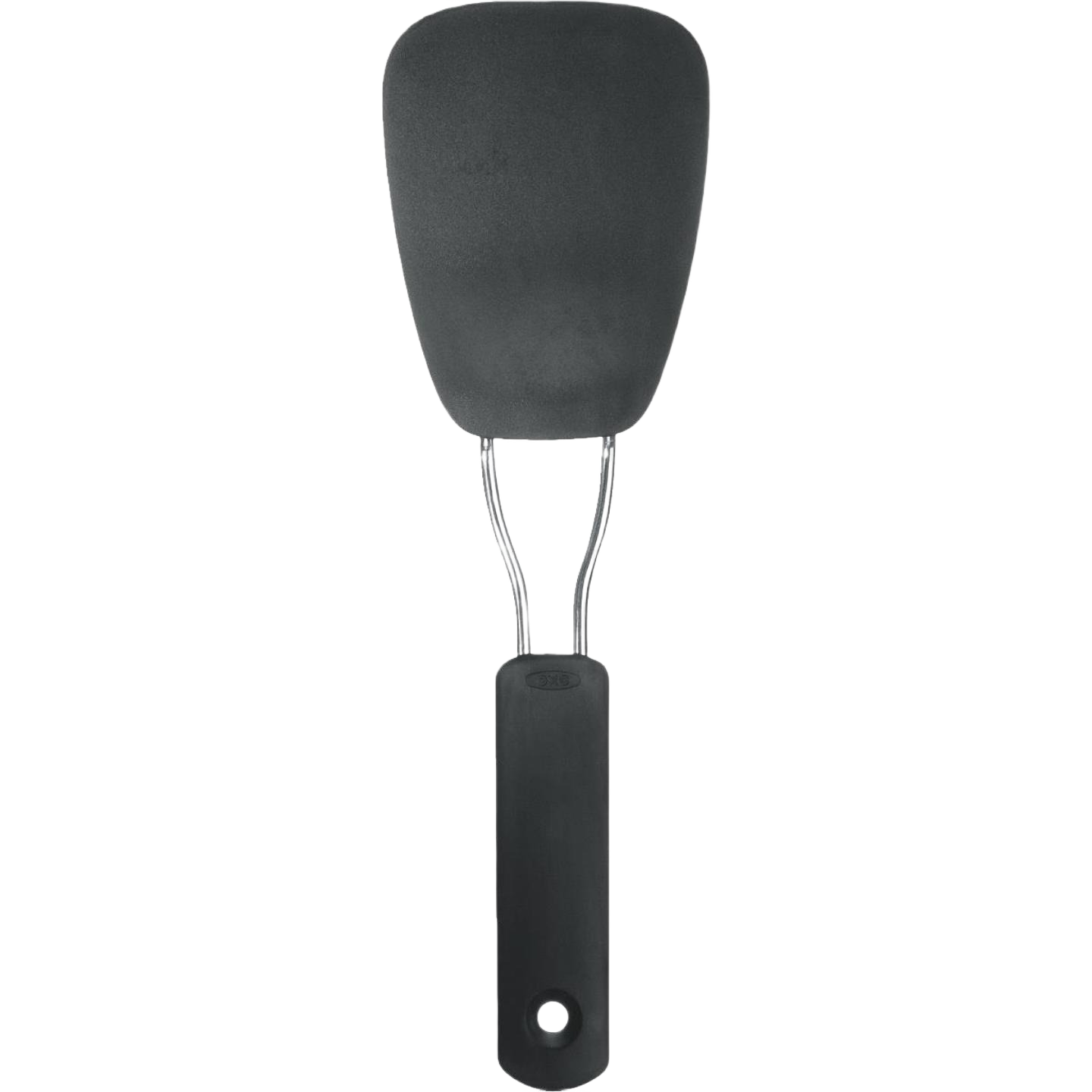 Black nylon flexible turner with ergonomic handle for gentle cooking in kitchen utensils and cookware collections