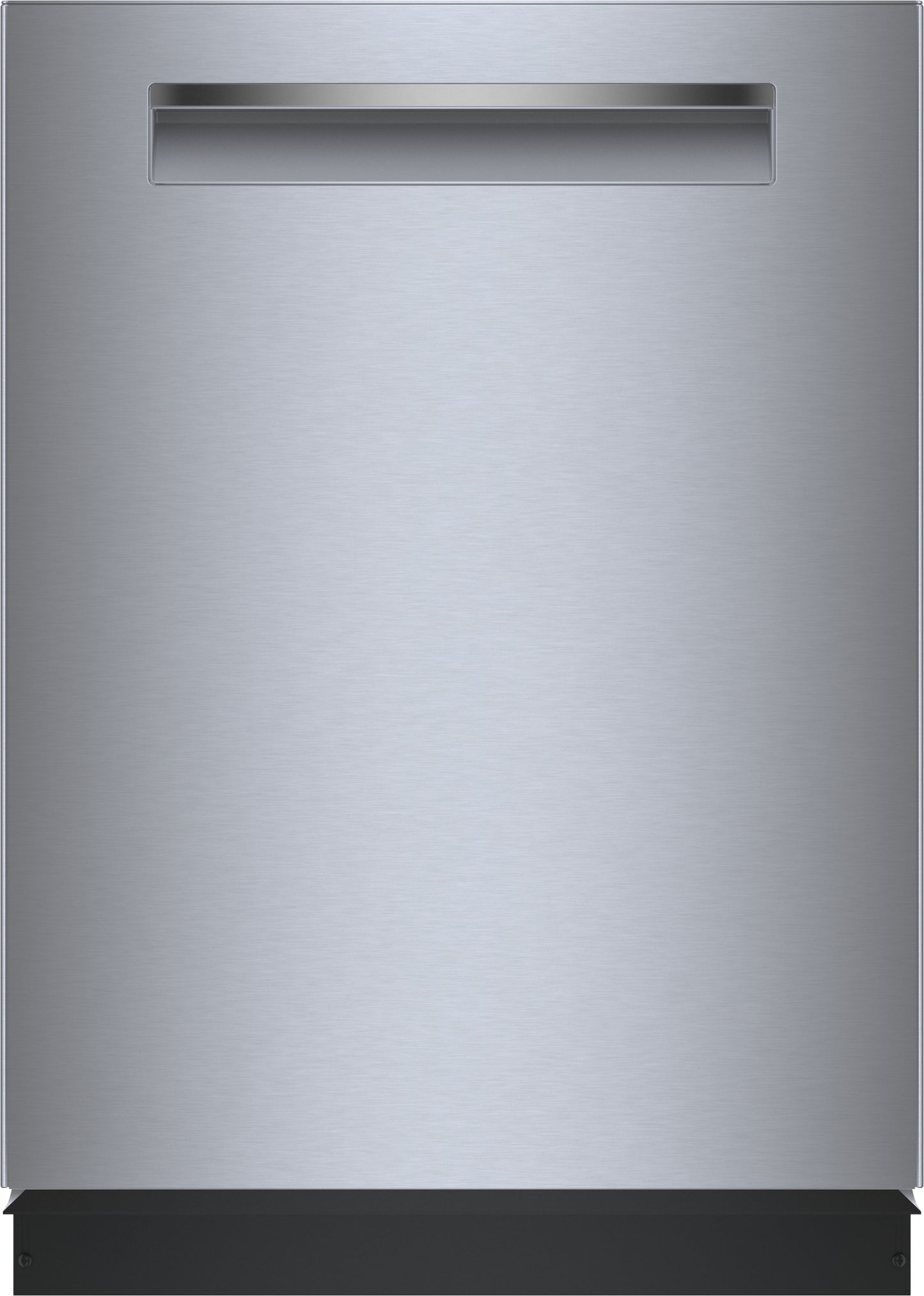 Built-in stainless steel dishwasher with anti-fingerprint finish and integrated handle, ideal for modern kitchens and appliances.