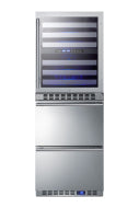 24" Wide Combination Dual-Zone Wine Cellar and 2-Drawer All-Refrigerator