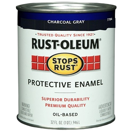 One-quart can of charcoal gray oil-based enamel paint for specialty paint and home improvement projects