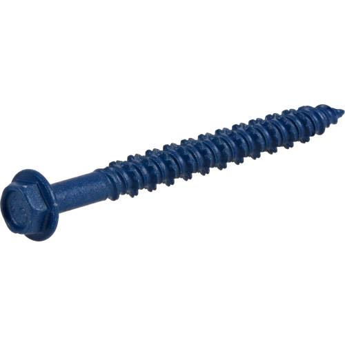 Blue hex washer-head concrete screw anchor for secure fastening in hardware and fasteners collections under $100